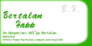 bertalan happ business card